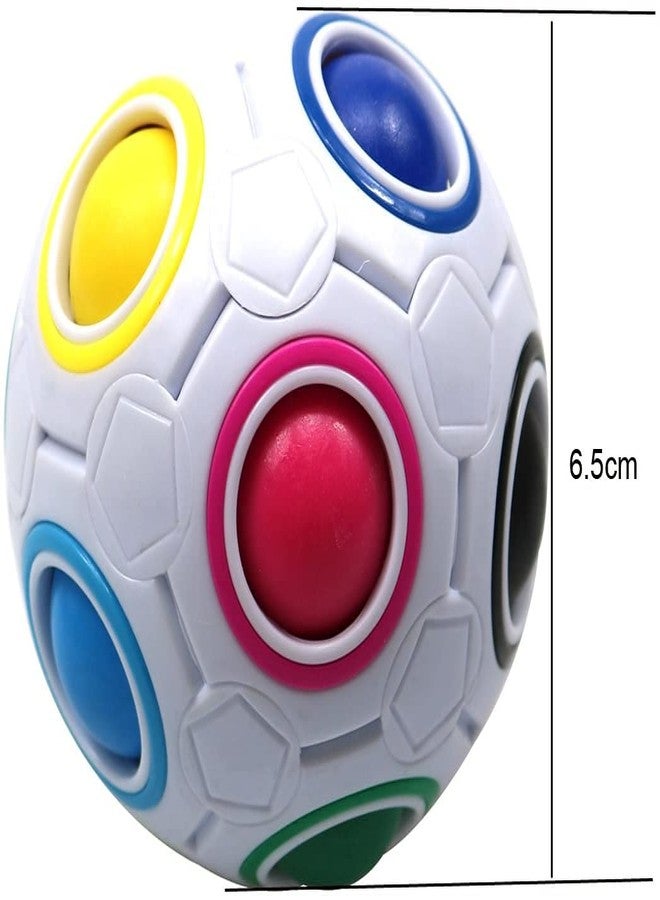 Prisma Collections Magic Rainbow Ball Goti Fidget Brainteaser Puzzle Cube Toy for Kids and Adults (Multi Color) - Image 2